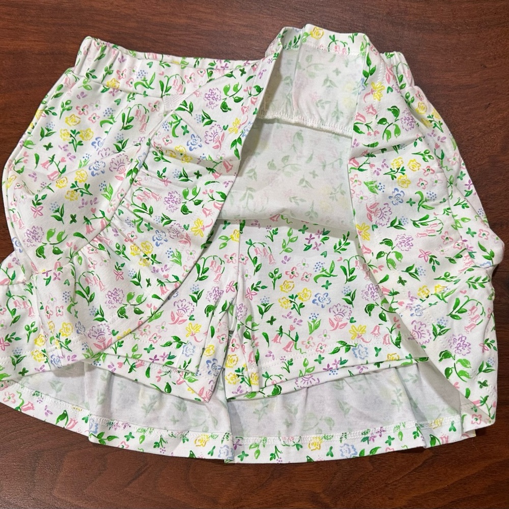 NWT The Proper Peony Boutique Girls Skort White Floral Design Size 7 - Picture 4 of 12